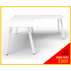 Rapidline Eternity Corner Desk White WITH PRICING